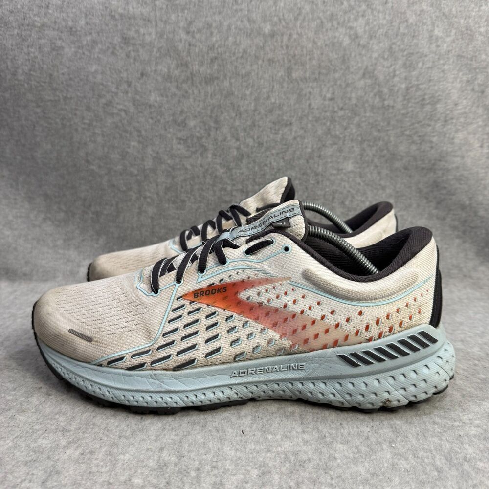 Brooks Shoes Womens Size 10 Adrenaline GTS 21 White Running Sneakers 1203291B193